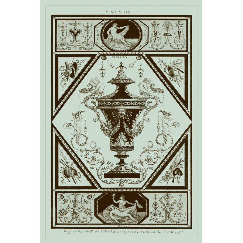 Pergolesi Urns In Celadon I by Michel Pergolesi - Wrapped Canvas Art Prints, 122cm H x 81cm W
