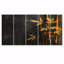 Jaune, jaune, charme rustique, bambou, ensemble d'art mural sur toile de bambou-1023091115
