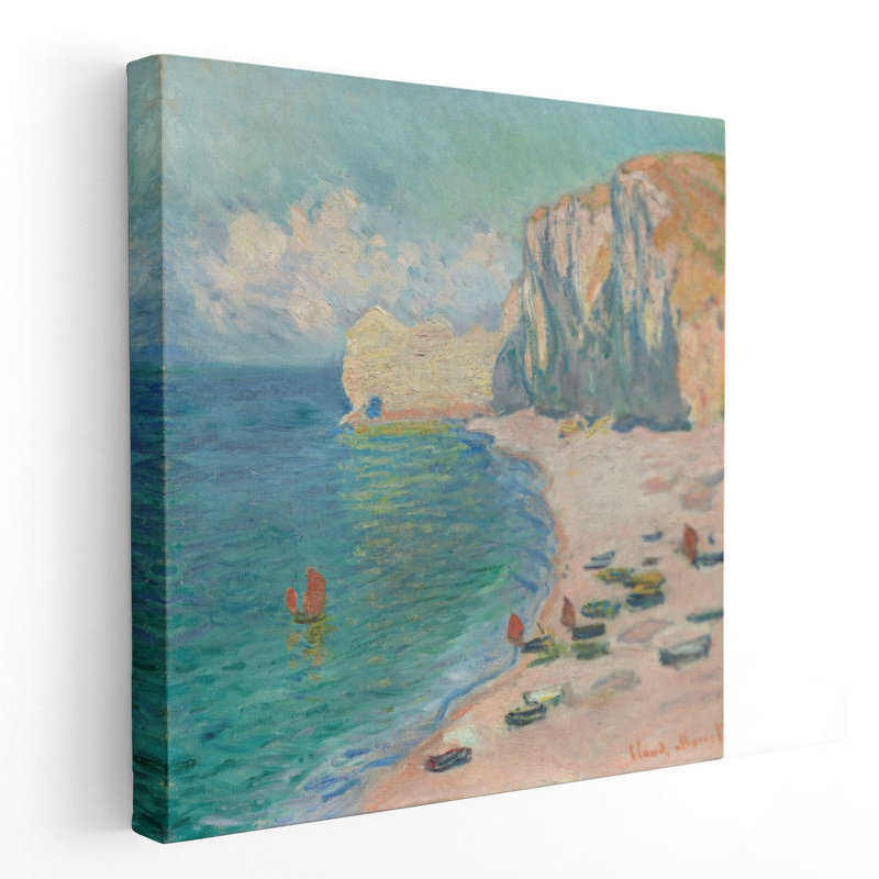 «Etretat, The Beach and the Falaise d'Amont», reproduction d'art sur toile, H 12 po x l 12 po