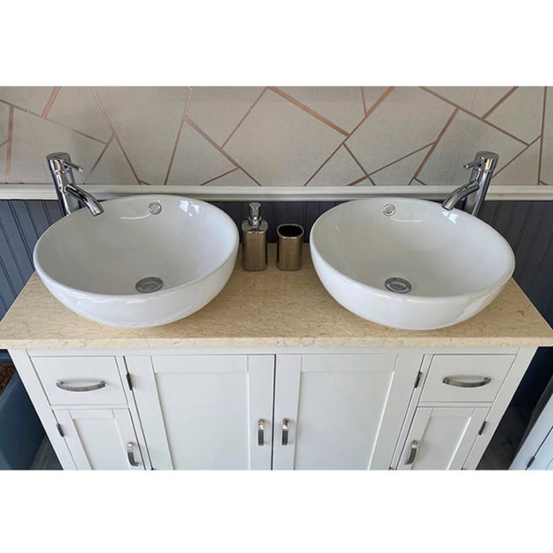 Arango 1230 mm Freestanding Double Vanity with Vessel Ceramic Basin
