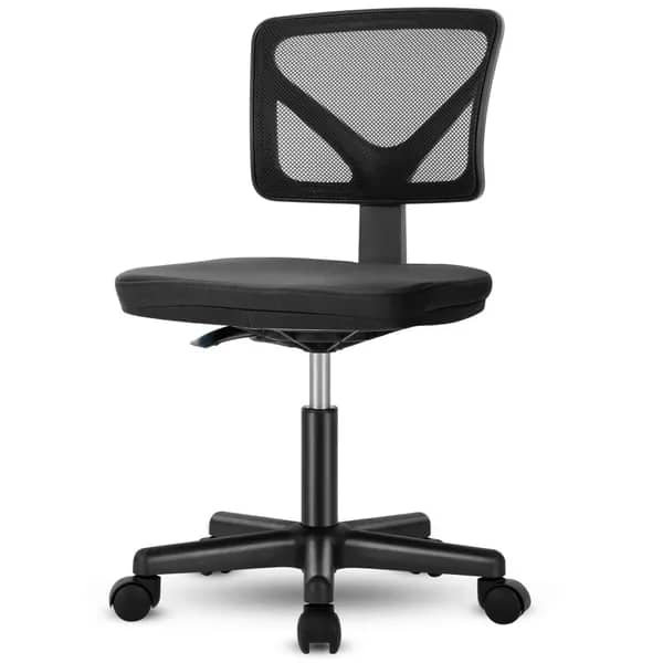 Fauteuil de bureau en maille à dossier bas et sans accoudoirs avec support lombaire