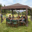 Abri escamotable pliant instantané résistant aux rayons UV de 10 pi x 10 pi avec tente en toile escamotable avec filet en filet respirant pour la terrasse-126333994