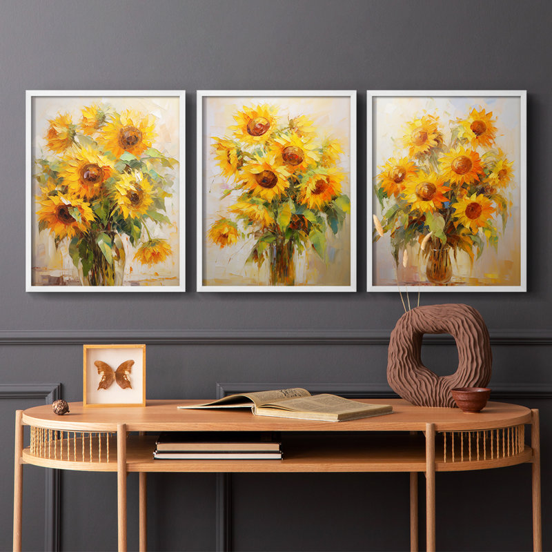 Étude florale CLIV - ensemble de 3 estampes numériques - prêt à accrocher