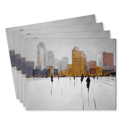 City on the Horizon Polyester Masvingo Set of 4 Home Decor