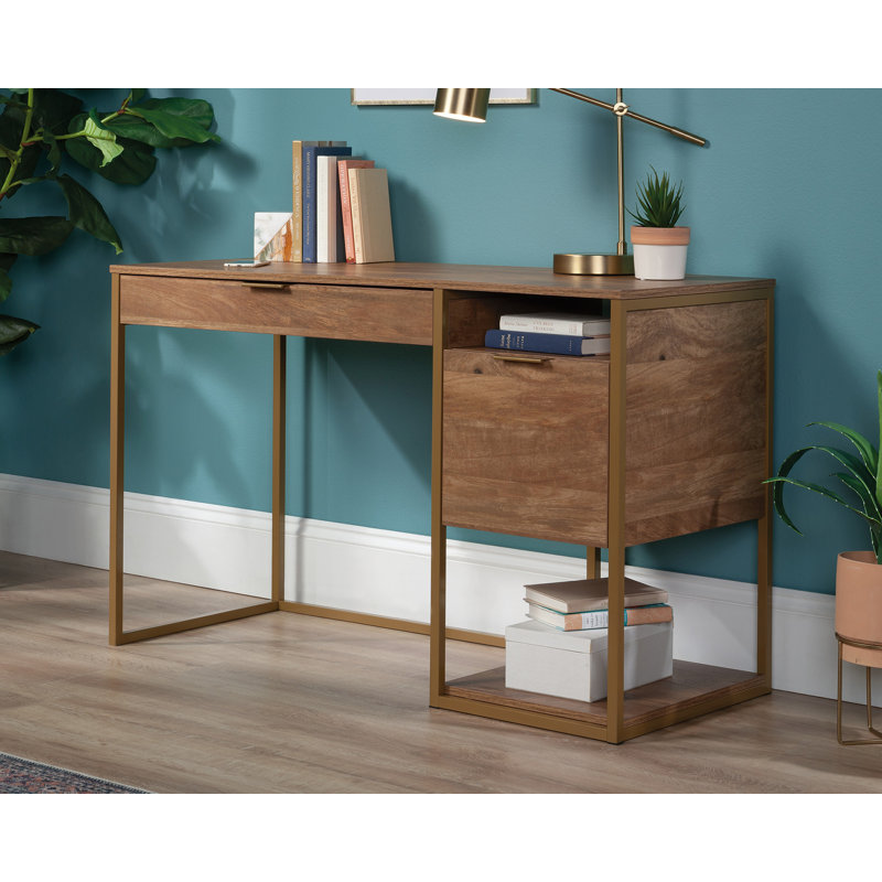 Sindoori Mango Wood Desk with Drawer and Filing Cabinet