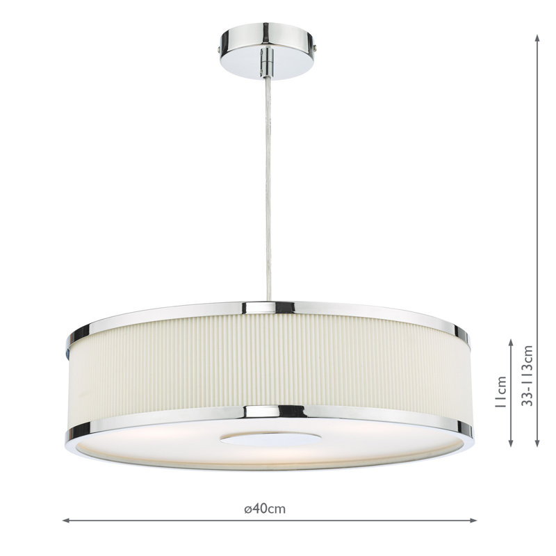 Avionne 3 - Light Pendant, Polished Chrome, Ivory