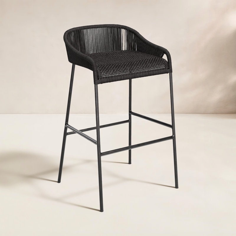 Belmont Powder Coated Aluminum Stool, Black, 28" H