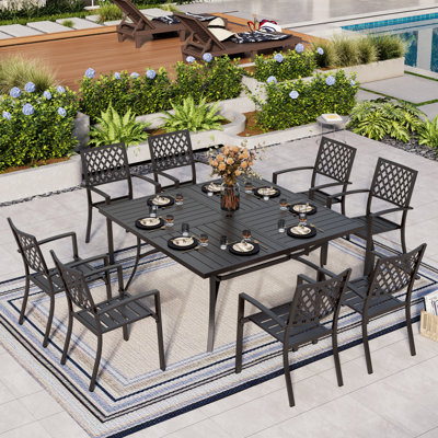 Alyah 8 - Person Patio Dining Set with Square Table