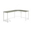 L-Shape Rectangular Computer Desk, Gray And White