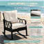 Chaise berçante d'extérieur en métal avec coussin