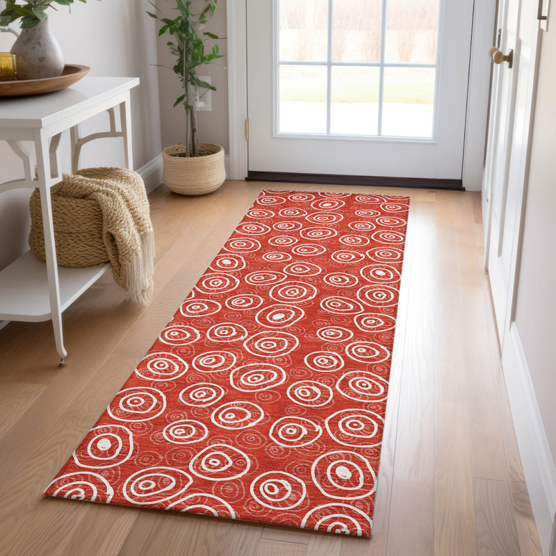 Washable Geometric Indoor / Outdoor Rug, Runner 2'3" x 7'6"