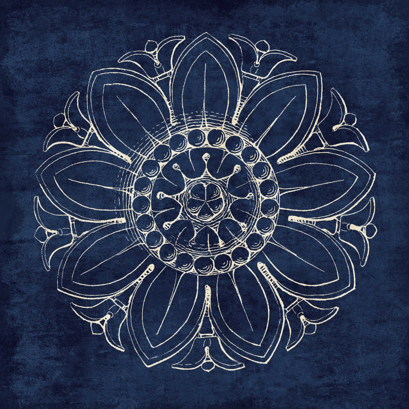 Rosette VII indigo, H 12 po x l 12 po