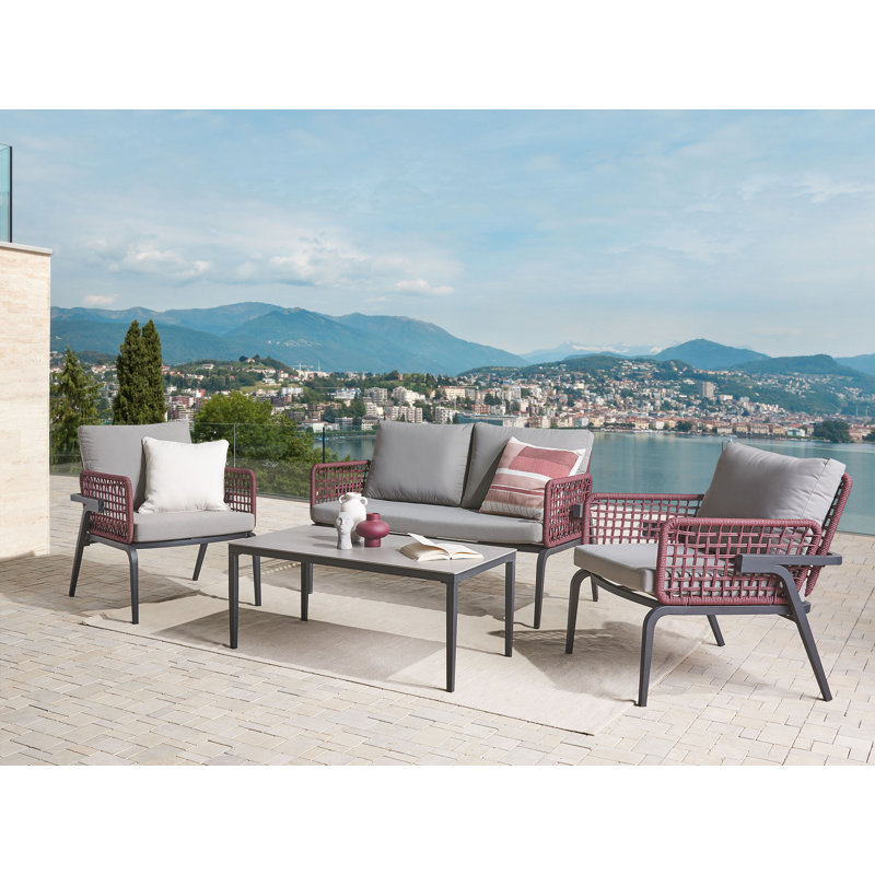 Velazco Metal 4 - Person Seating Group with Cushions