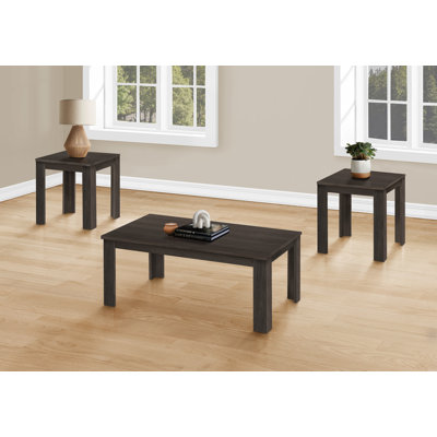 Ensemble de 3 tables basses transitionnelles - Tables d'appoint et de bout en stratifié brun | Idée de cadeau