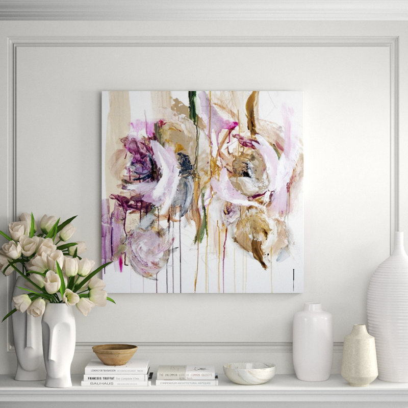 Flowers On A Stick I Painting by Mia Malcolm Studio, Image Knife Gel, 36" H x 36" W