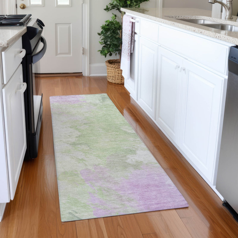 Premium Machine Washable Slesnick AMF1675 Abstract Rug, Runner 2'3" x 7'6"