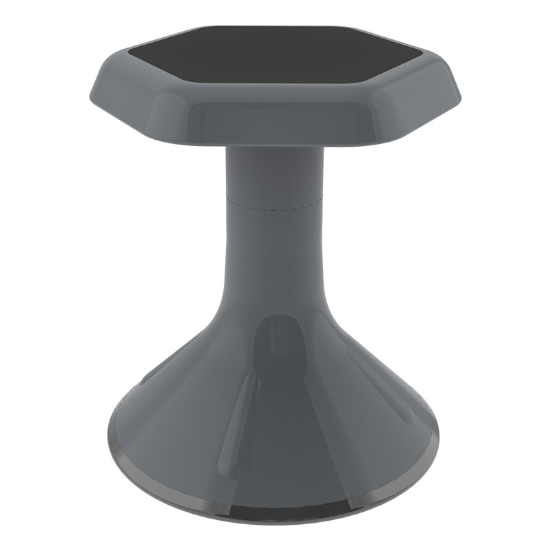 Plastic Backless Active Learning Stool, Graphite, 15"