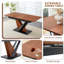 Table de salle à manger contemporaine en MDF noyer foncé et placage de bois