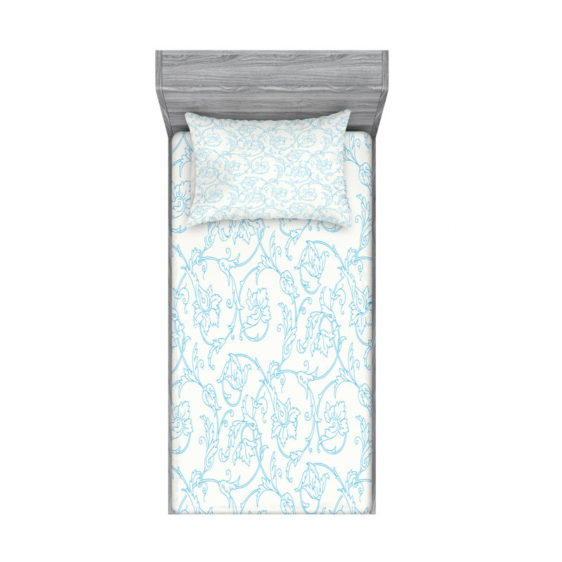 Microfiber Sheet Set, Twin, Floral 2