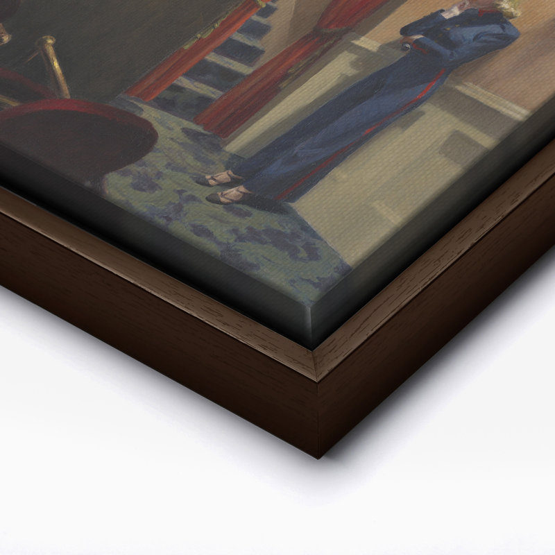 Peinture de film de New York, 16"H x 20"W, Canvas, Brown Framed