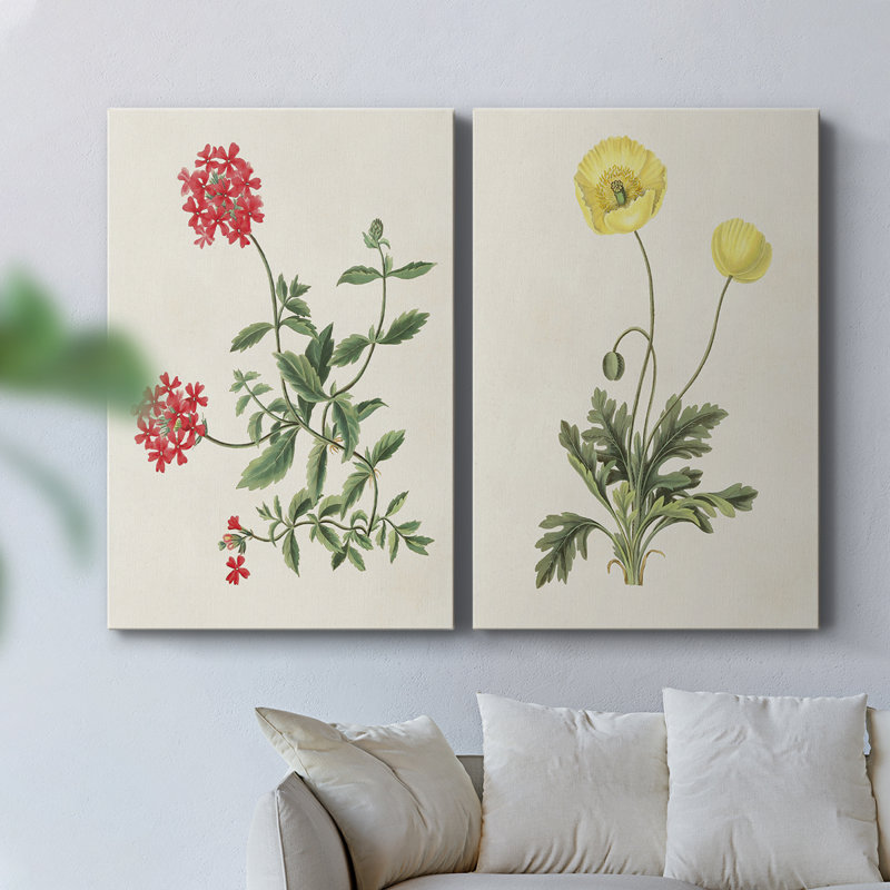 Fleurs des saisons - Toile tendue avec châssis de qualité supérieure - prête à être accrochée, H 18 po x l 24 po