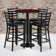 Aniket 30'' Round Laminate Table Set with Round Base and 4 Ladder Back Metal Barstools