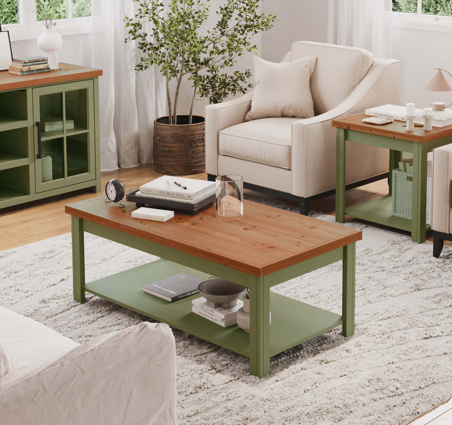 Latitude Run® Minato Four Leg Coffee Table with Storage - Wayfair Canada
