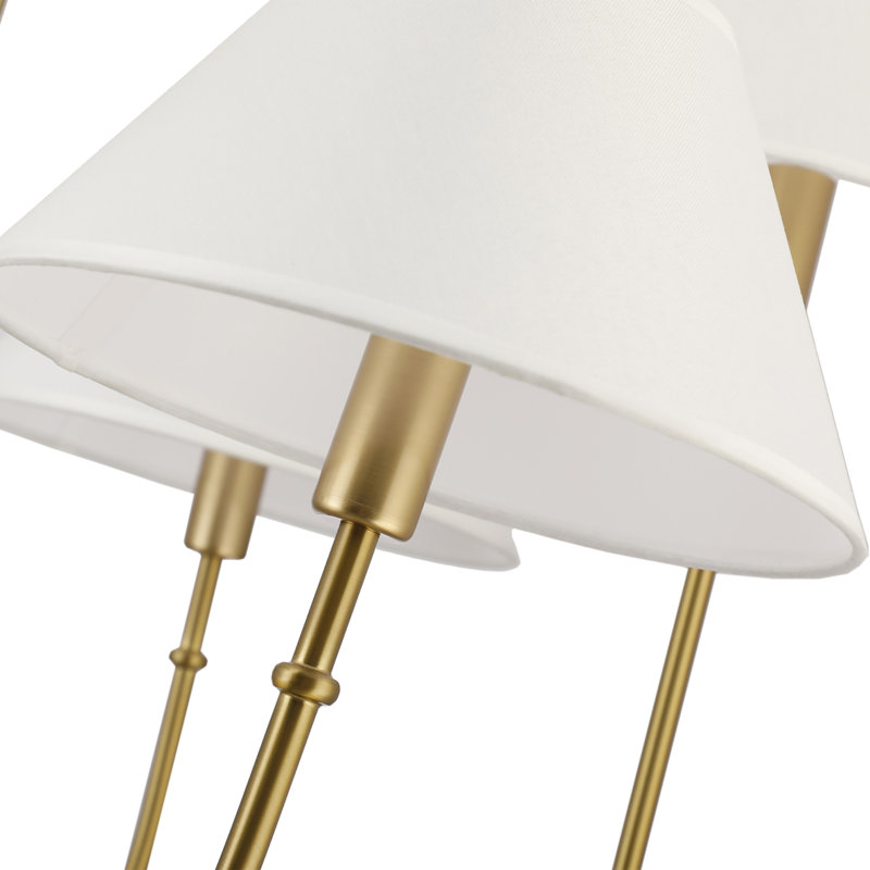 Grand lustre 6 lumières Griffin, Laiton