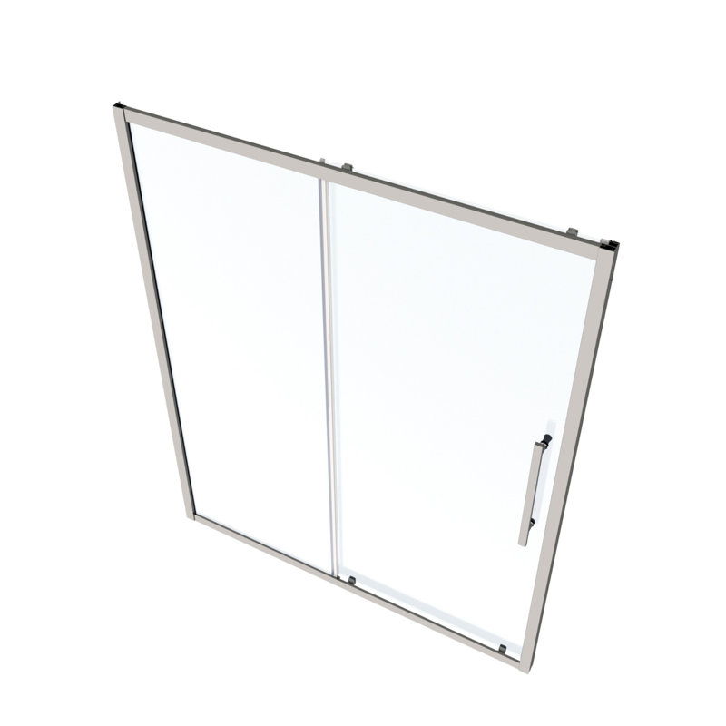 60" x 72" Chrome Tempered Glass Sliding Shower Door