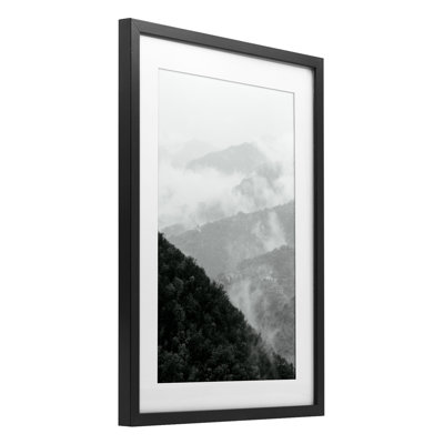 Morning Mist Forest Framed Print Under Glass, design by Deborah Revell