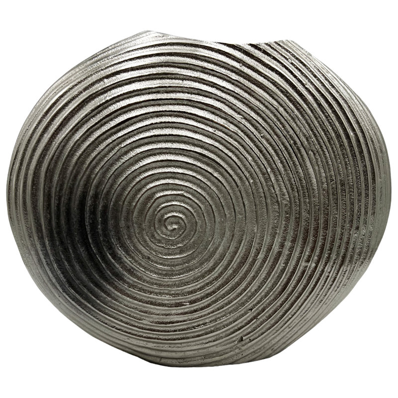 Khairun Handmade Aluminum Table Vase, Silver, 13" H x 16" W x 3.5" D