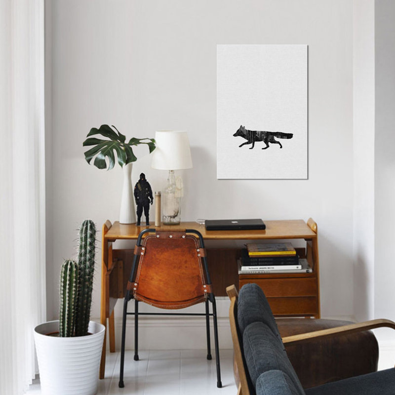 «Fox», impression sur toile, H 18 po x l 12 po x P 1,5 po, Toile tendue, Pas de tapis
