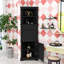 Armoire de rangement d'angle haute avec tablettes réglables et 3 tiroirs pour la salle de bain ou le salon-1182932008