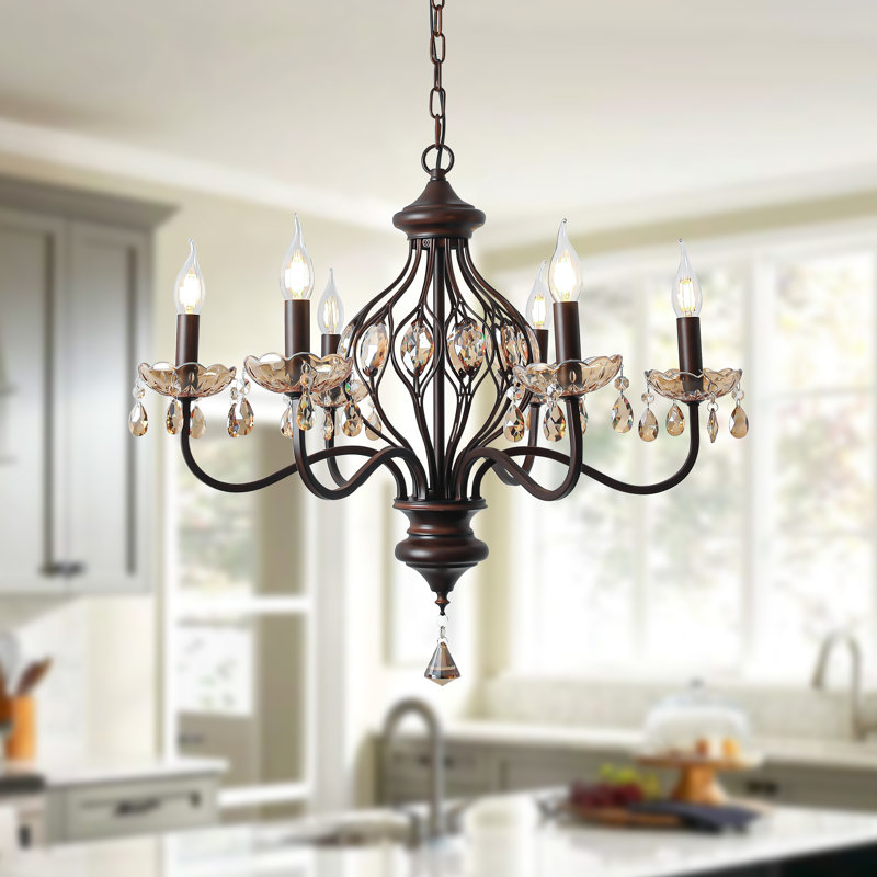 Enye 6 - Light Dimmable Classic / Traditional Crystal Chandelier