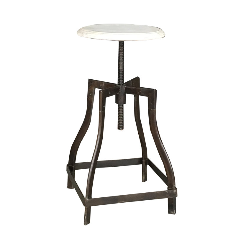 Bella Swivel Adjustable Height Bar Stool, White