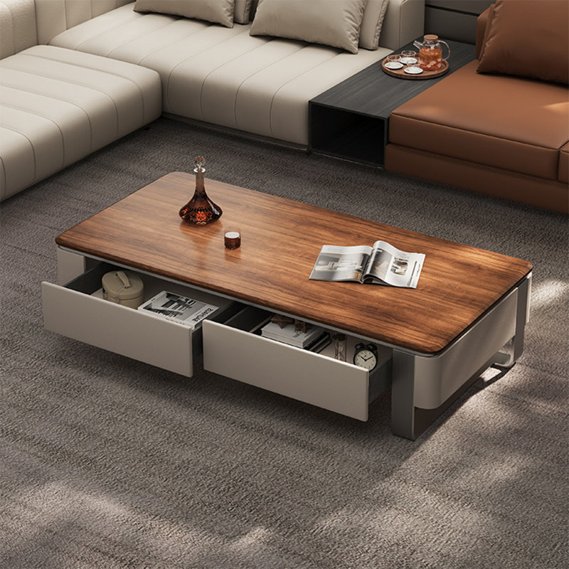 Luxury-Style Rectangular Solid Wood Coffee Table