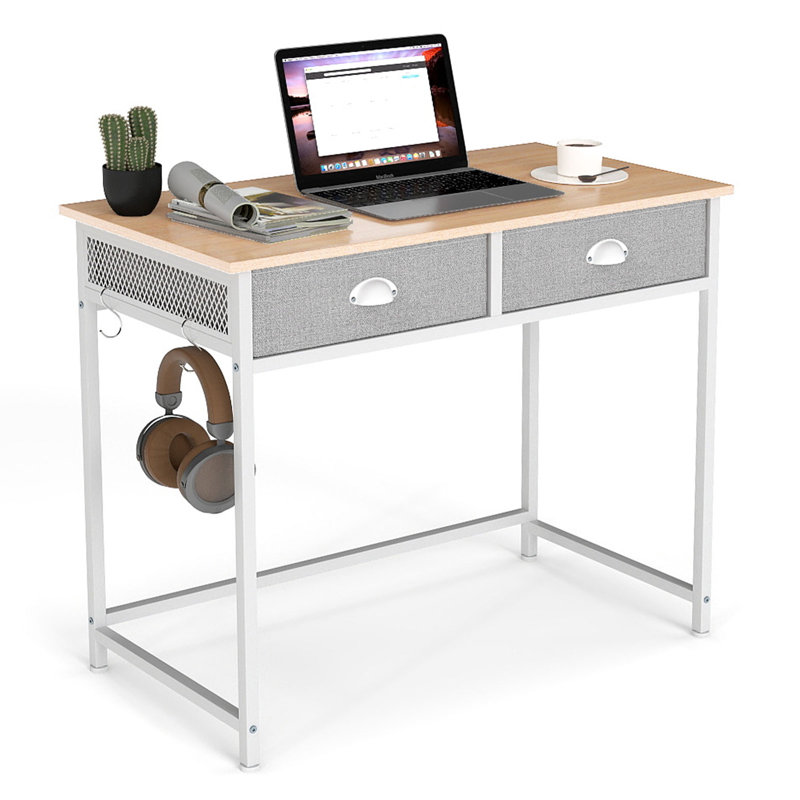 Metal Base Computer Desk, Yellow
