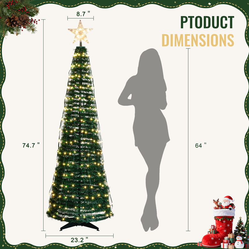 Arbre de Noël télescopique lumineux 1,8 m