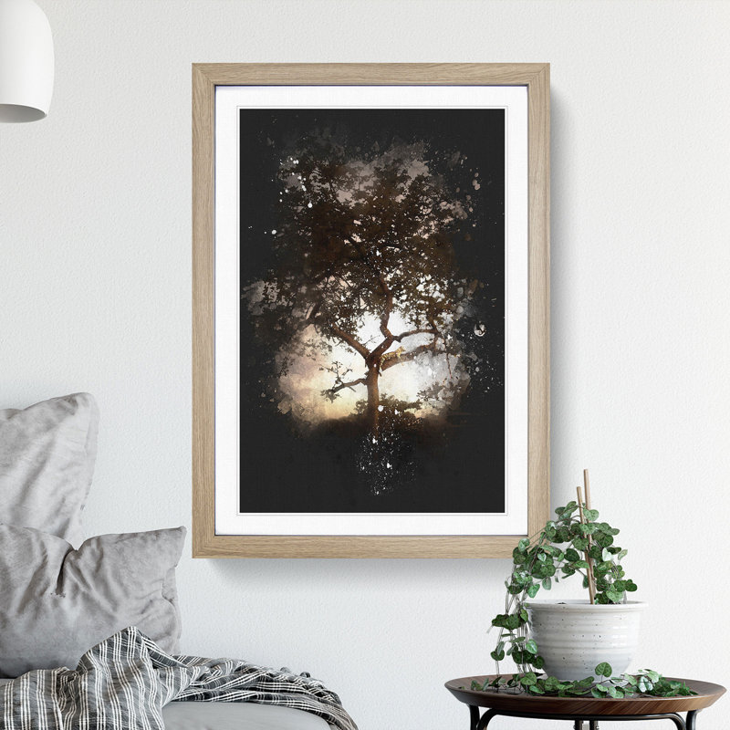 'Leopard Siesta' - Picture Frame Graphic Art Print, Oak Framed, 45cm H x 33cm W x 2cm D