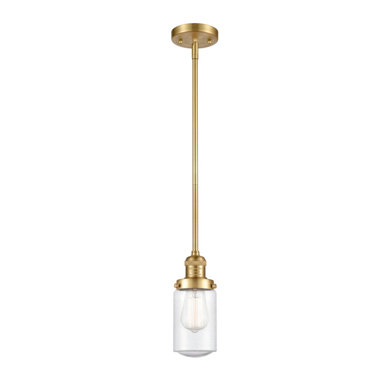 Saroyan 1 - Light Single Pendant, Seedy, 6 Watt Vinage LED Bulb, Black Antique Brass