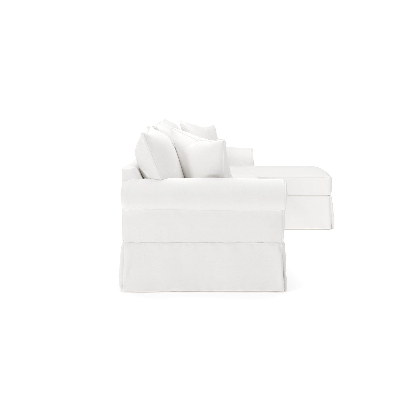 Amari Slipcovered Chaise Sectional, Right Hand Facing, Bayou Off White Canvas