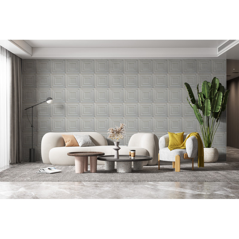 Carreau de plafond en PVC 2 pi x 2 pi Falkirk Perth, Argent