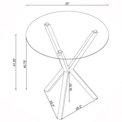 35" Glass Top Bar Table