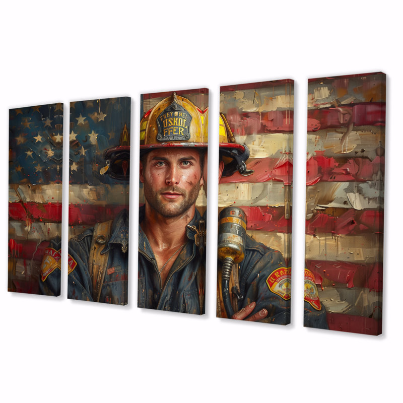 Ensemble de décoration murale Patriot Firefighter Hero II - Pompier, H 28 po x l 60 po