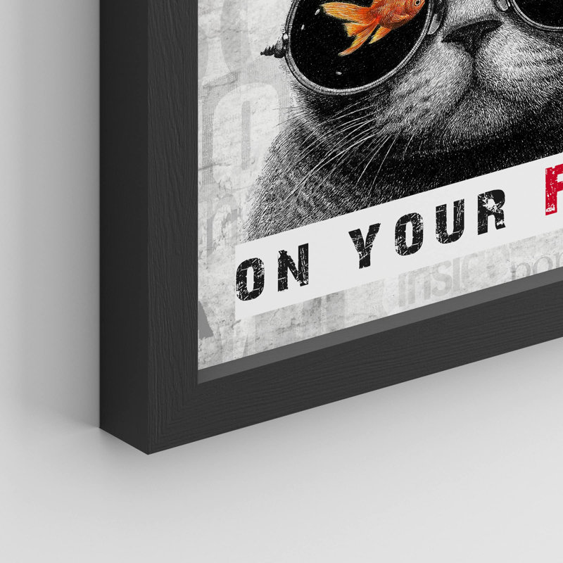 «Keep Your Eyes On Your Fish», H 10 po x l 8 po, Noir