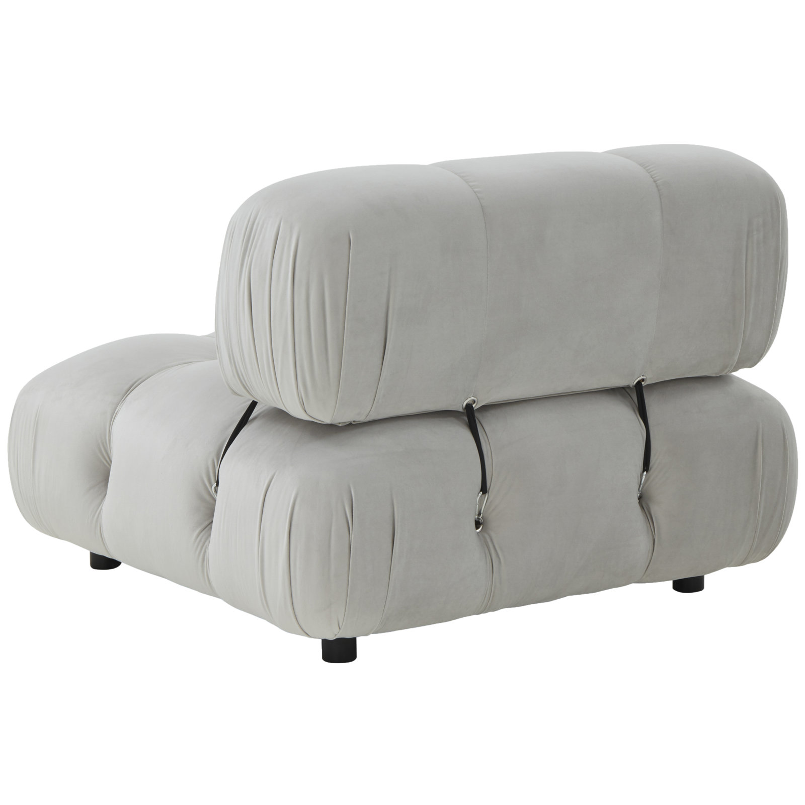 Mio Pine Slipper Chair, Light Gray Velvet