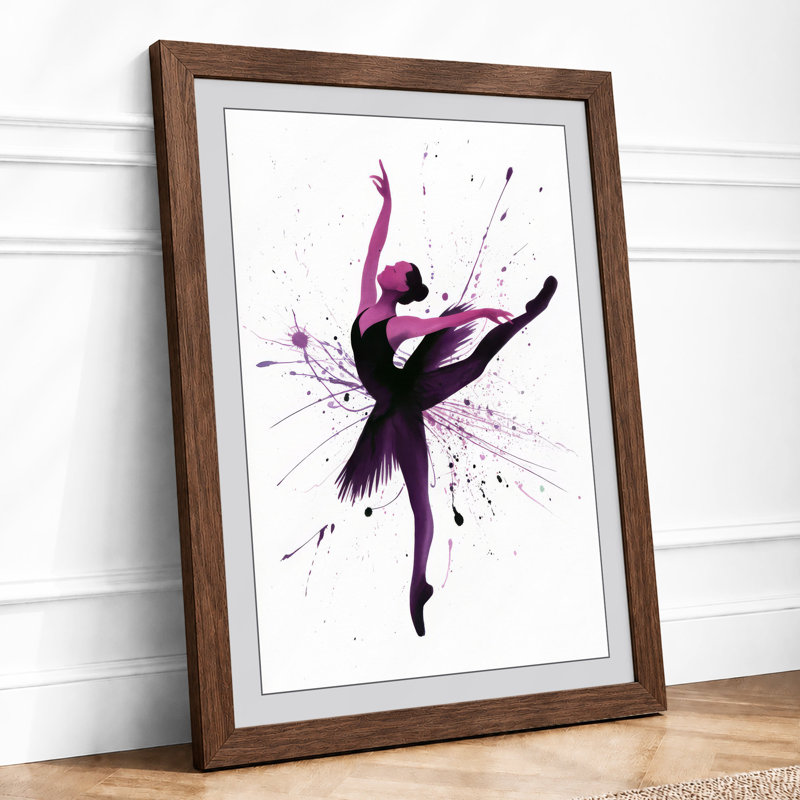 Dancer in Motion Modern - Framed Print, A2 - 59.4 x 42.0 cm, Walnut