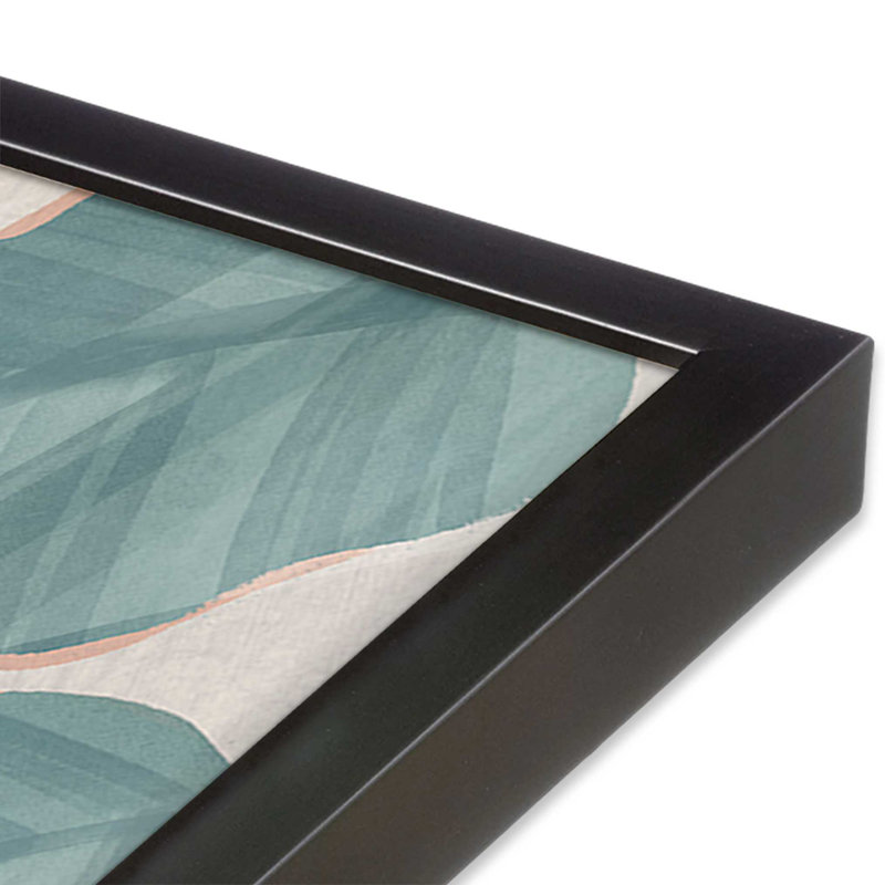 Feuilles tropicales I, H 13,75 po x l 13,75 po, Encadrement ouvert, zinc vieilli