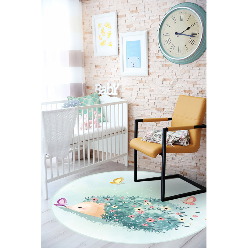 Round Alesso Vinyl Machine Printed Area Rug, Round 200cm