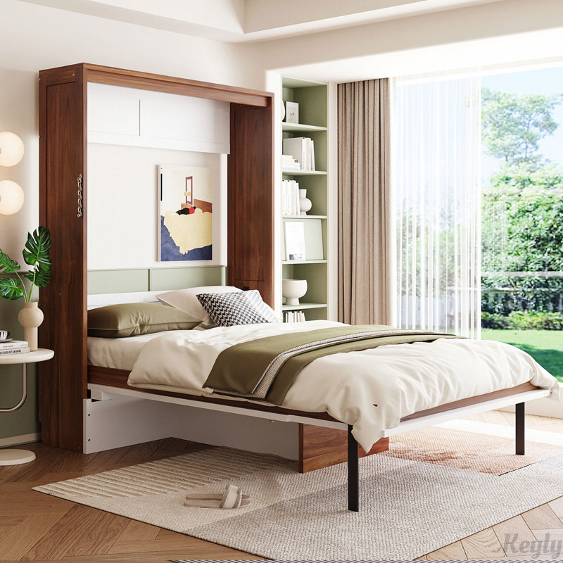Lit escamotable avec bureau escamotable Murphy, Blanc